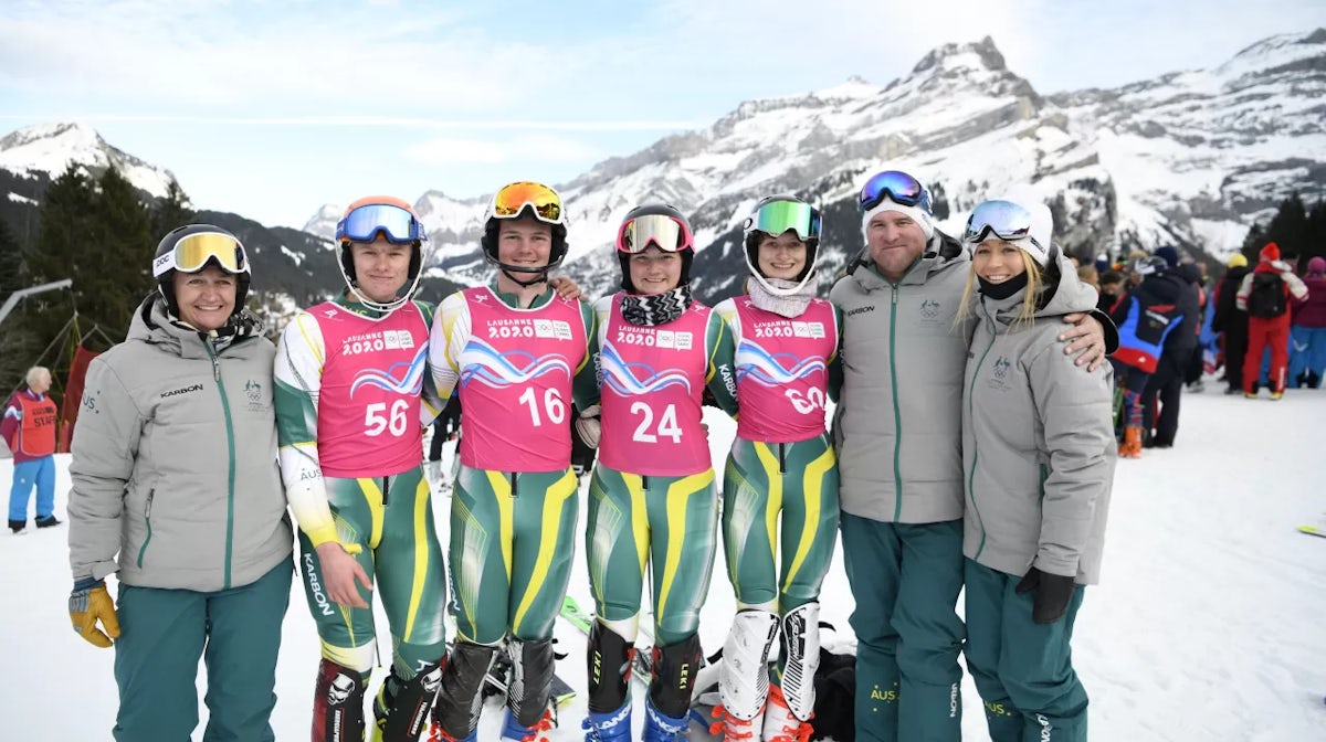 Aussie Alpine Team and officials at Lausanne 2020