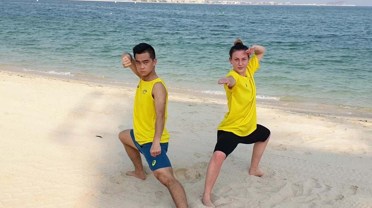 Marianna and Shaun, Karate athletes at World Beach Games
