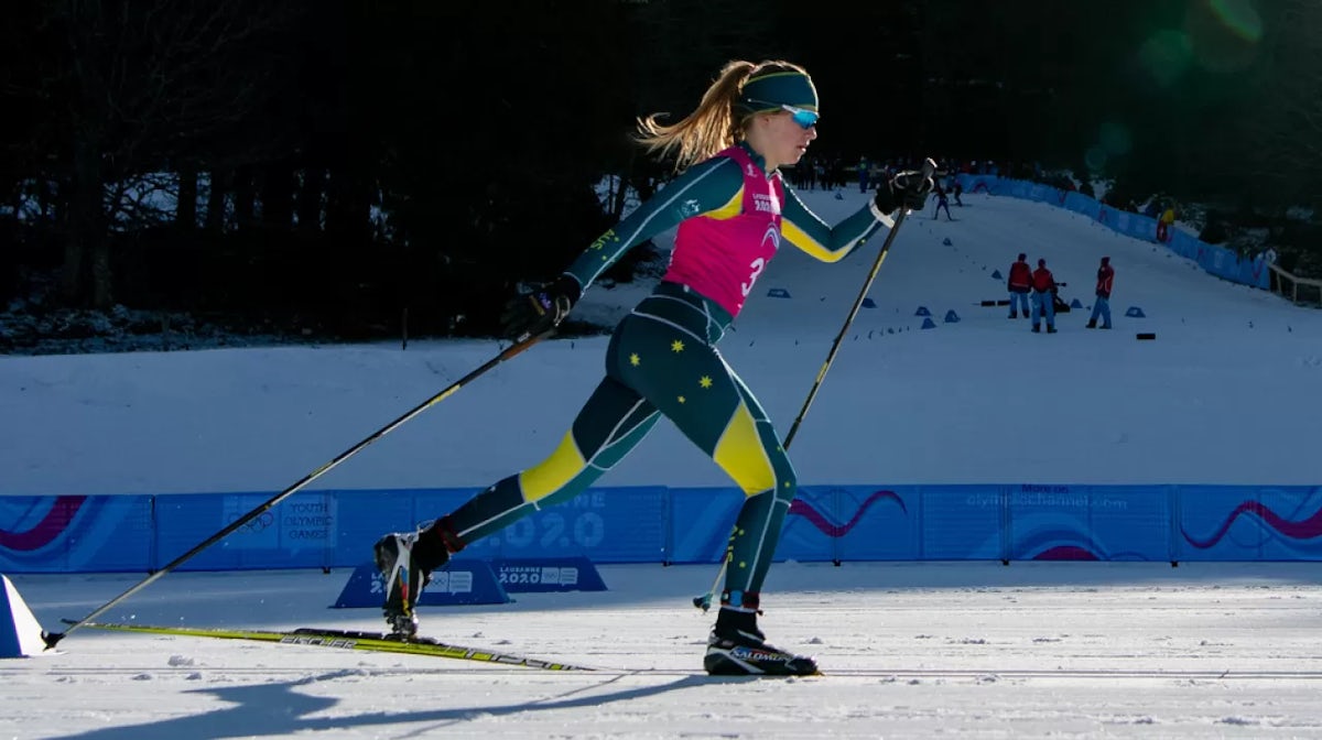  Zana Evans AUS in action during the Cross-Country Skiing Women’s 5km Classic at Vallee de Joux Cross-Country Centre