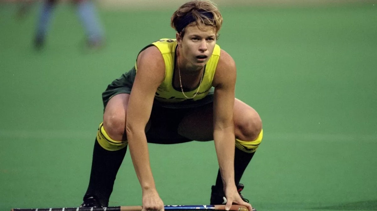 Renita Garard of Australia in action during the Telstra Challenge against India, at the Perth Hockey Stadium, Perth, Australia in 1999