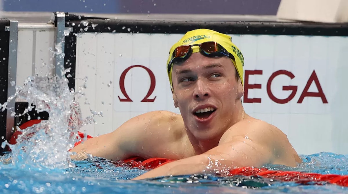 Zac Stubblety-Cook after winning the 200m breaststroke in a new Olympic Record