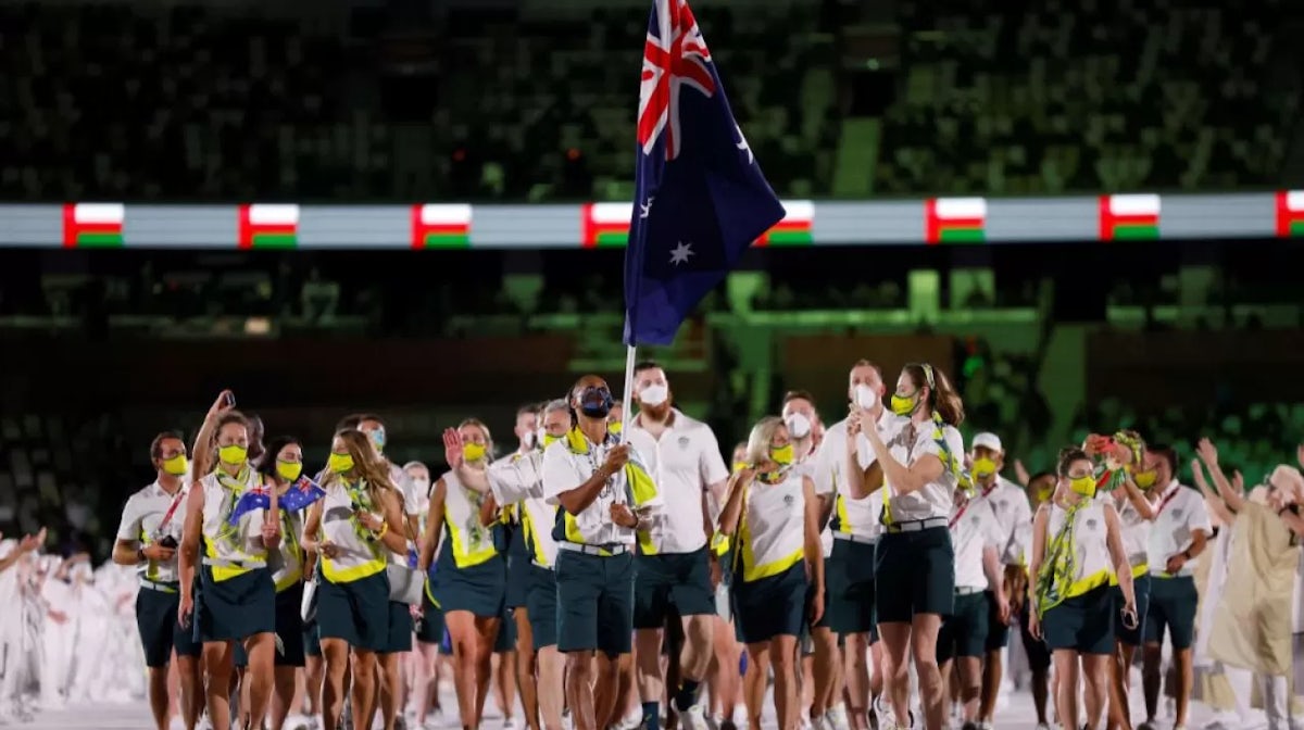 Patty Mills Carries the Australian Flag