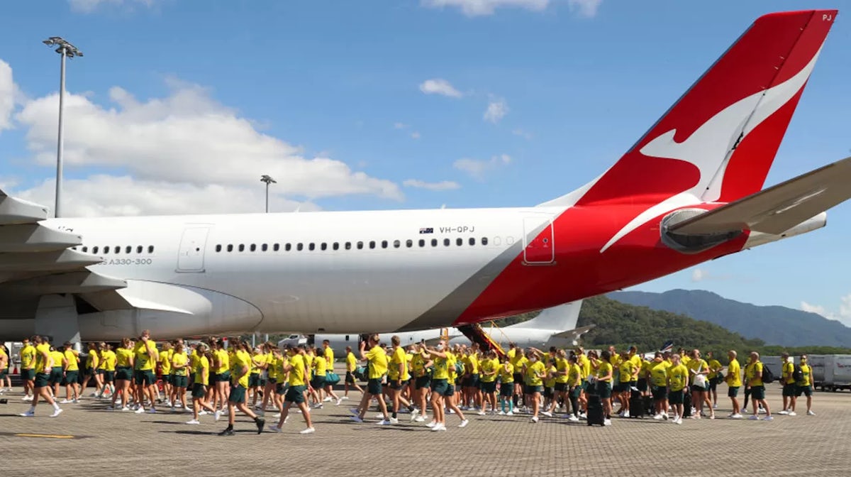 Qantas Flight Departs for Tokyo with the Australain Olympic Team on Saturday 17 July 2021