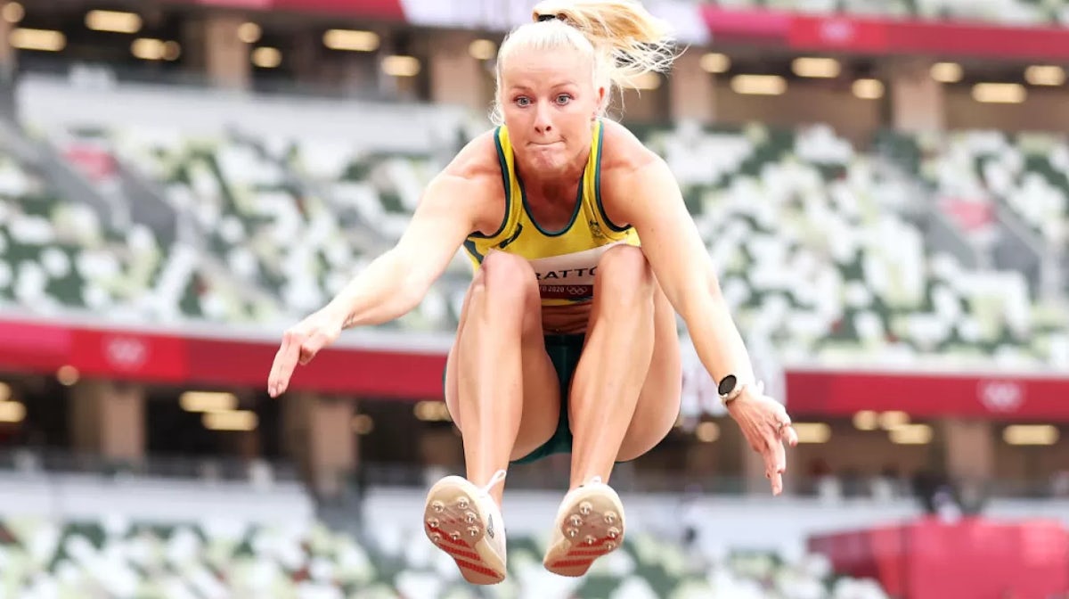 Brooke Stratton in long jump qualifying at Tokyo 2020