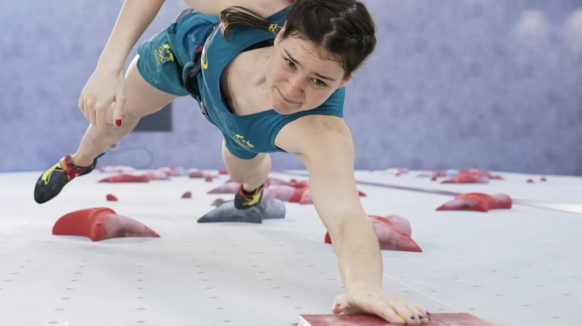 Oceania Mackenzie competing in the speed climb