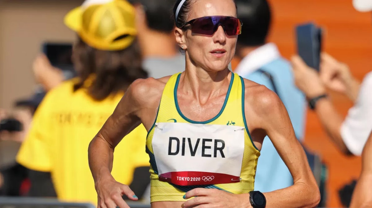Sinead Diver in the women's marathon at Tokyo 2020.