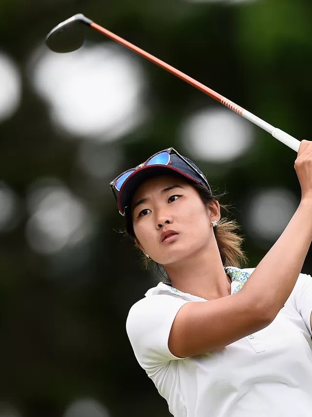 Su-Hyun Oh of Australia watches her tee shot on the 8th hole during day two of the 2015 Ladies Masters at Royal Pines Resort on February 13, 2015 on the Gold Coast, Australia. (Photo by Matt Roberts/Getty Images)