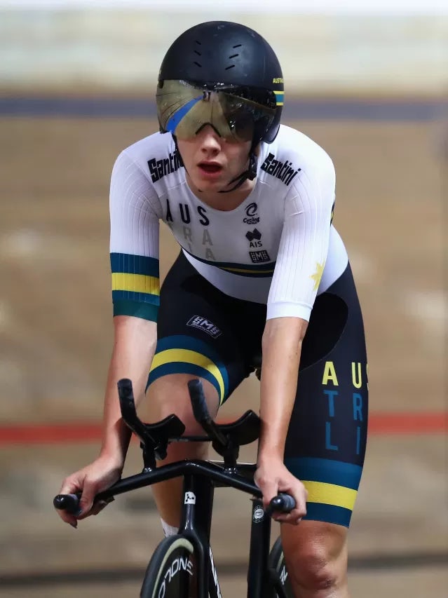 Amy Cure of Australia competes in the women's pursuit qualifying on day one of the UCI Track Cycling World Championships held in the BGZ BNP Paribas Velodrome Arena on February 27, 2019 in Pruszkow, Poland. (Photo by Dean Mouhtaropoulos/Getty Images)